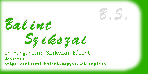balint szikszai business card